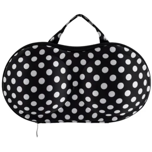 Bra Travel Case Black-White Front
